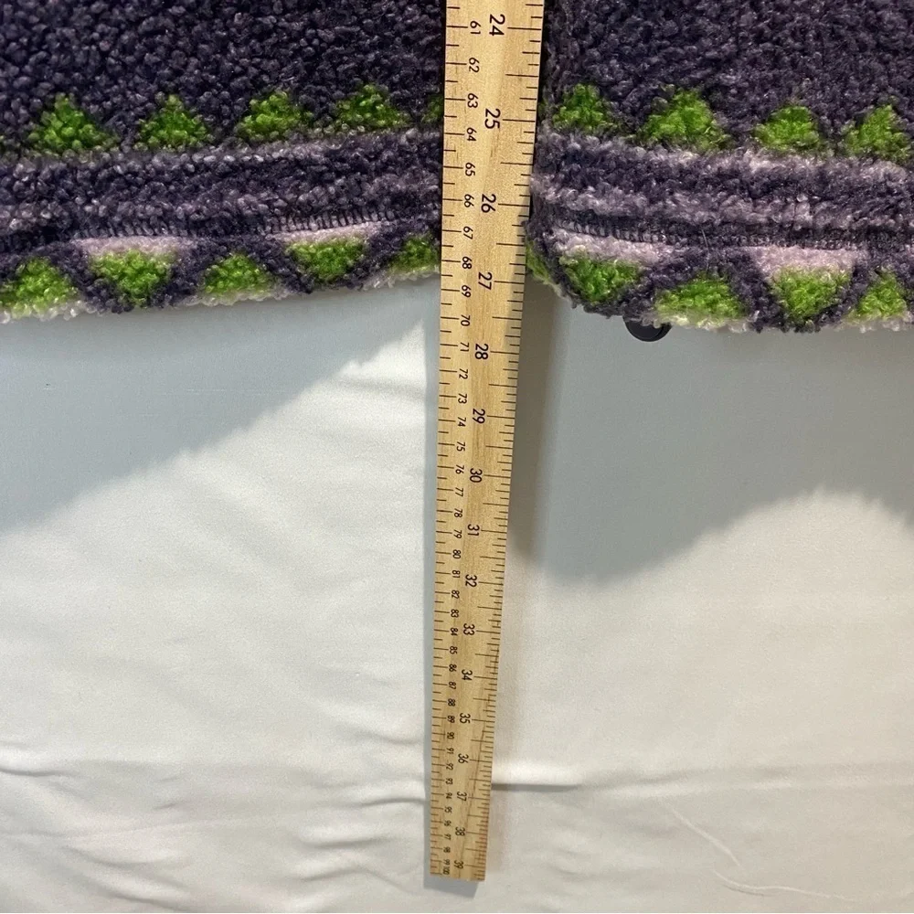 HYBA Sherpa Fleece cabincore Quarter Pullover with Raglan Sleeves sz Large - Picture 16 of 16